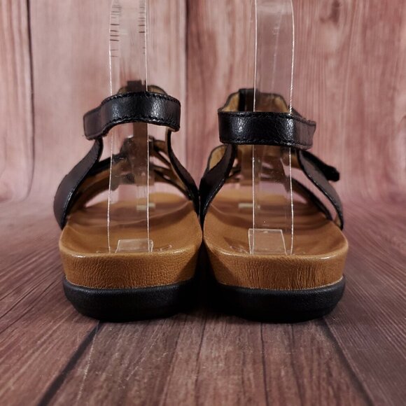 Dansko Size 38 US 7.5-8 Jolene Black Glazed Kid Leather Sandals Gladiator Strap - Picture 11 of 15